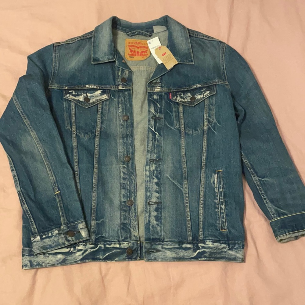 Levi's Distressed Blue Denim Trucker Jacket, NOS